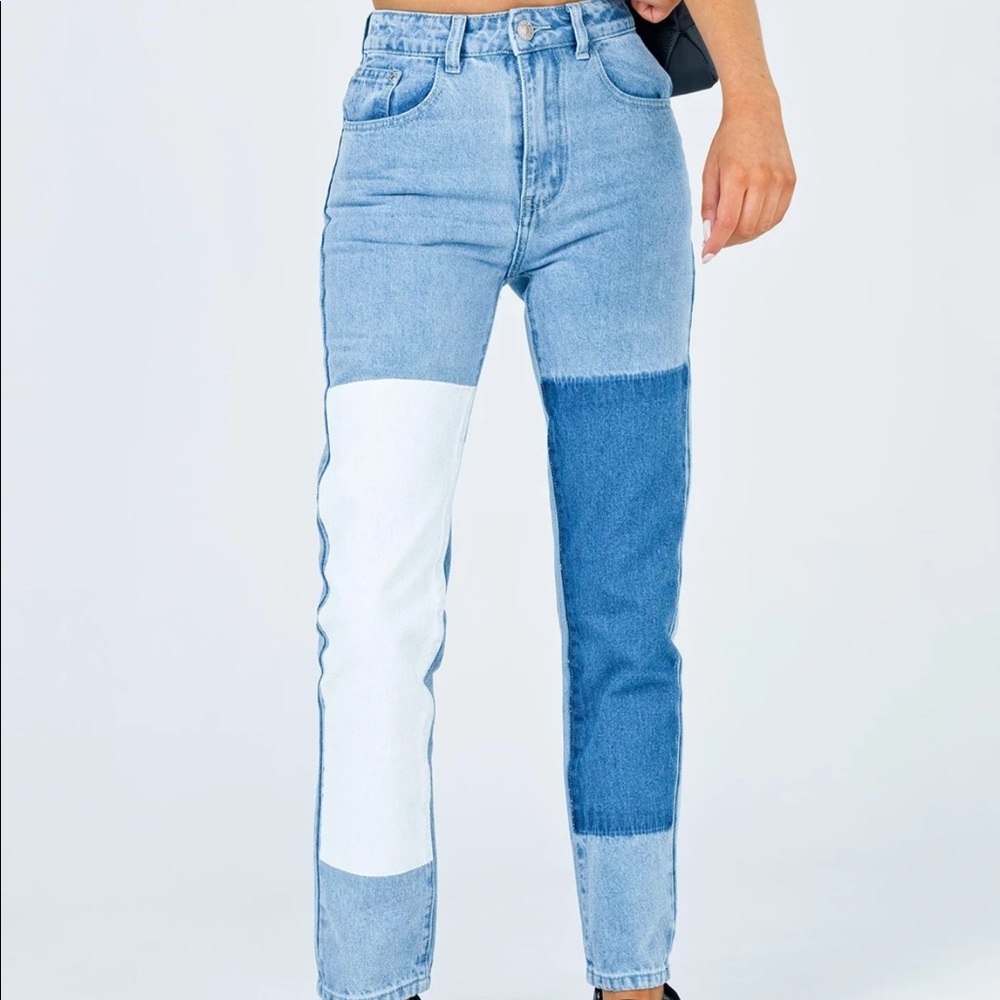 Princess Polly COFIELD MOM JEAN PATCH DENIM